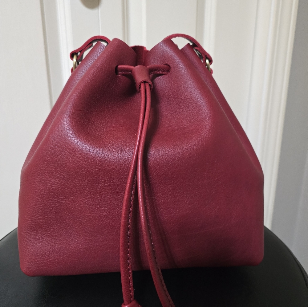 Portland Leather Flamenco Drawstring Large Bucket Bag EUC Retired COLOR